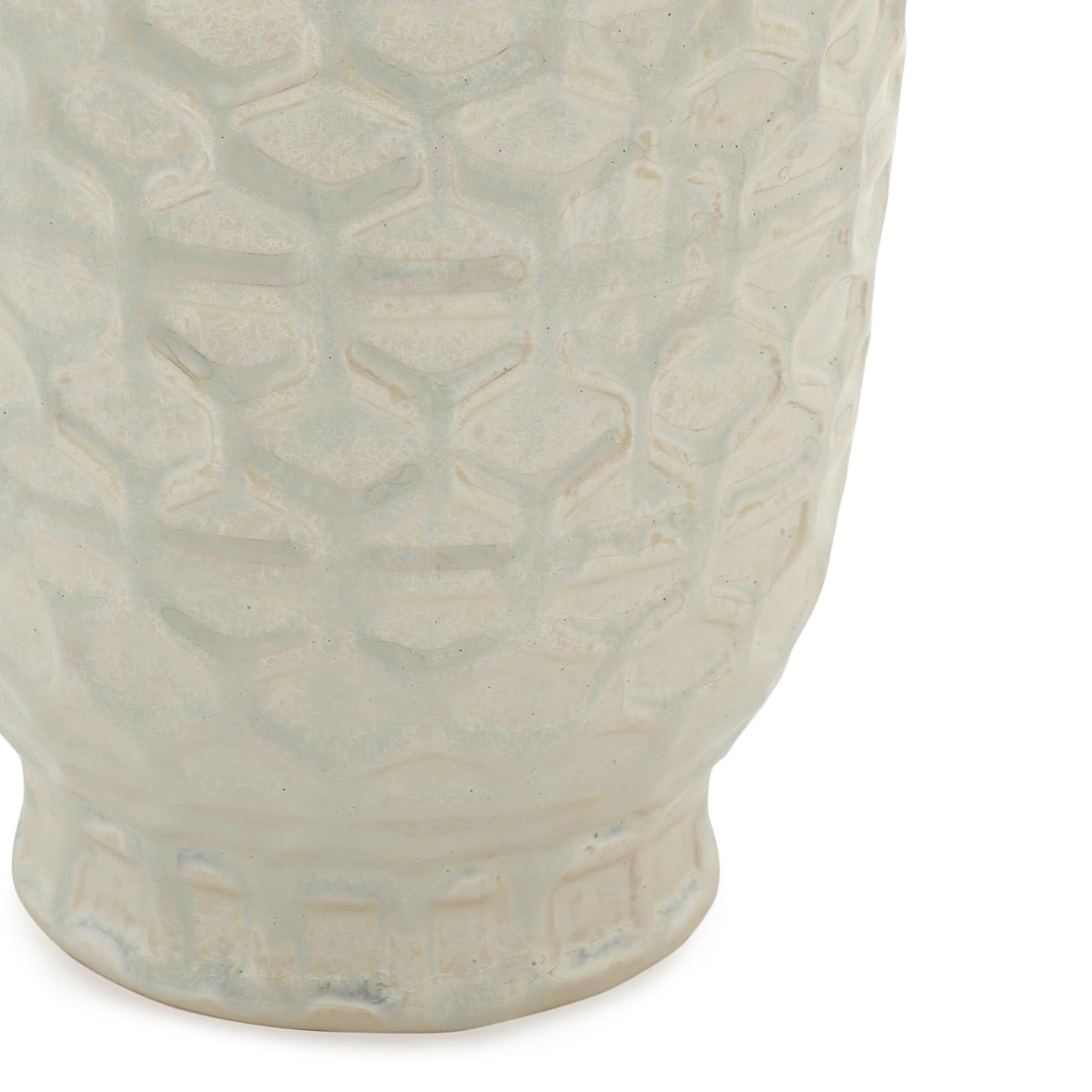 Pure Home + Living Ivory Honeycomb Pearl Finish Ceramic Vase - Medium