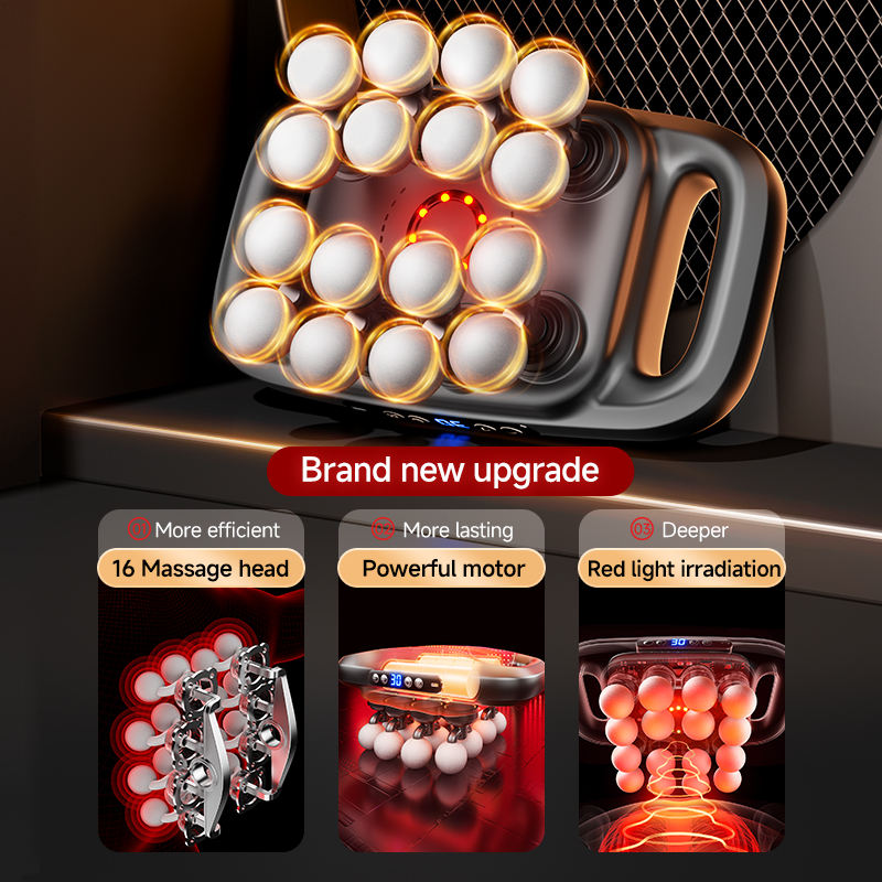 Hand held Deep Tissue Muscle Massager with 16 Heads